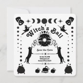 Einladung von Hexenkatze-Halloween-Party (Rückseite)