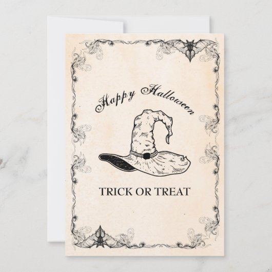 Einladung von Hexenmeister Halloween-Party (Rückseite)