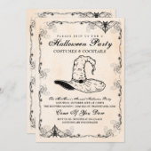 Einladung von Hexenmeister Halloween-Party (Vorne/Hinten)