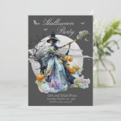Einladung von Hexenmeister Halloween-Party (Stehend Vorderseite)
