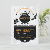 Einladung von Hexs Cauldron-Halloween-Party (Stehend Vorderseite)