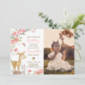 Einladung von Hirschen mit Foto (Stehend Vorderseite)