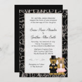 Einladung von Hochzeitsbären (Vorne/Hinten)