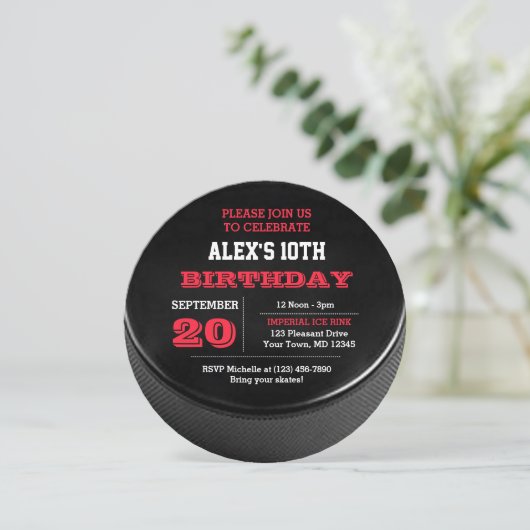 Einladung von Hockey Birthday (Stehend Vorderseite)