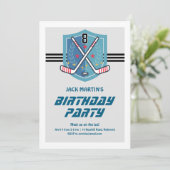 Einladung von Hockey Birthday (Stehend Vorderseite)