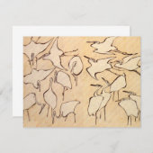 Einladung von Hokusai Cranes (Vorne/Hinten)