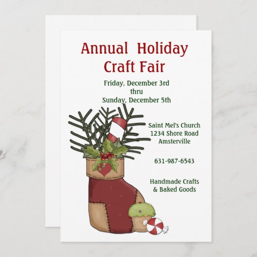 Einladung von Holiday Craft (Vorne/Hinten)