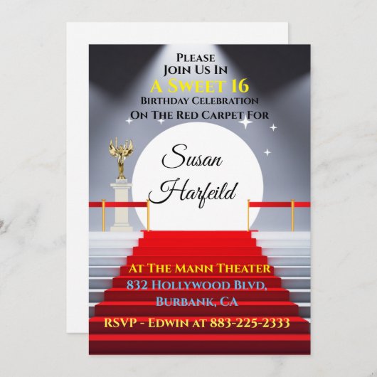 Einladung von Hollywood Red Tepet (Vorne/Hinten)