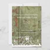 Einladung von Holz und Spitzen (Rückseite)