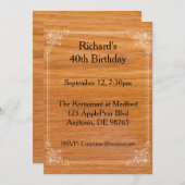 Einladung von Hölzern zum Geburtstag (Vorne/Hinten)