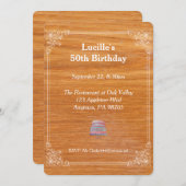 Einladung von Hölzern zum Geburtstag (Vorne/Hinten)