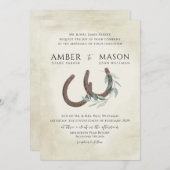 Einladung von Hufeisen und Grünpflanzen (Vorne/Hinten)