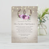 Einladung von Hufeisen und Lichtern aus Blütenholz (Stehend Vorderseite)