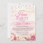 Einladung von Hühnern Party Floral (Vorderseite)