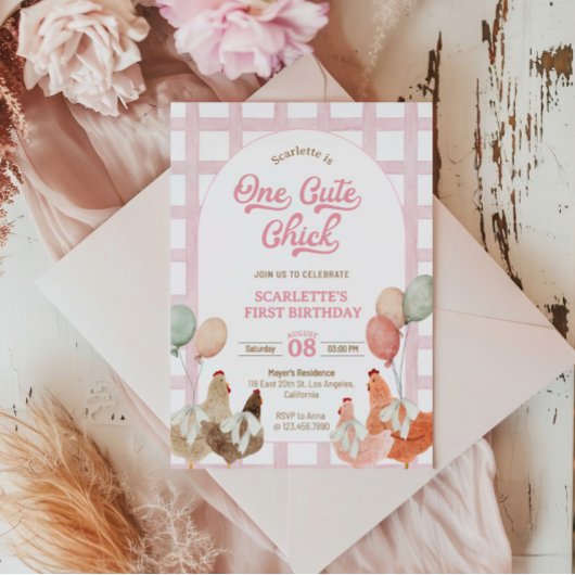 Einladung von Hühnern zum ersten Geburtstag