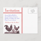 Einladung von Hühnern zum Picnic, Farmermarkt, B (Rückseite)