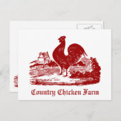 Einladung von Hühnern zum Picnic, Farmermarkt, B Postkarte (Vorne/Hinten)