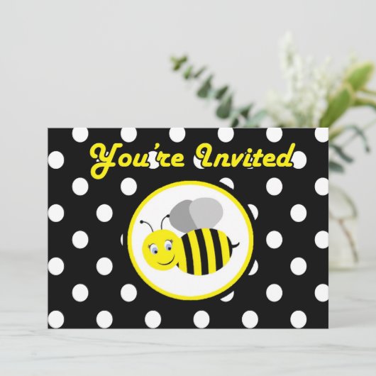 Einladung von Hummeln - Gelb / Schwarz (Stehend Vorderseite)