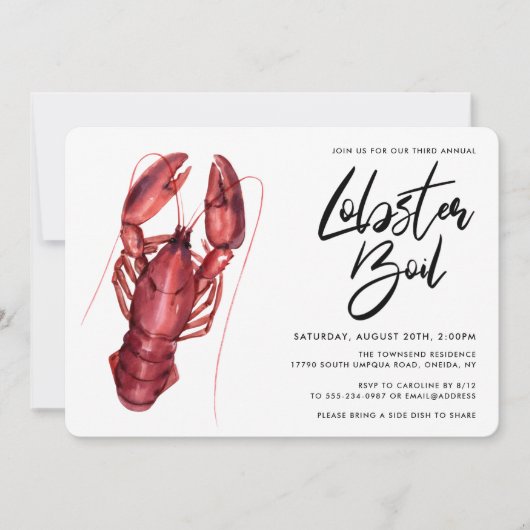 Einladung von Hummerboil (Vorderseite)