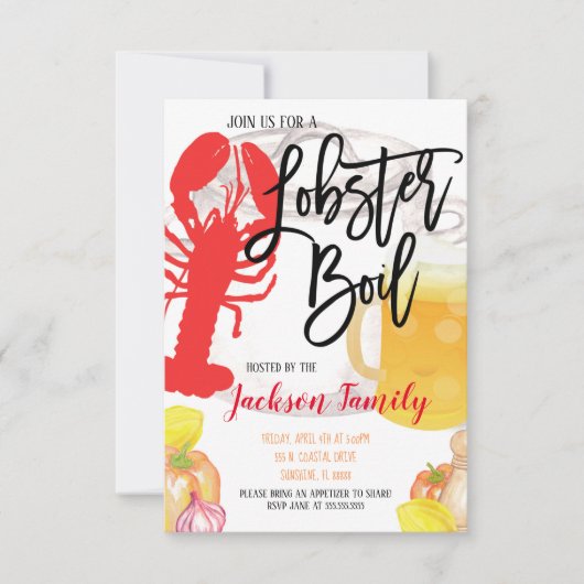 Einladung von Hummerkohle (Vorderseite)