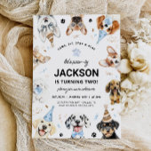 Einladung von Hund, Junge Welpe Hund zum Geburtsta