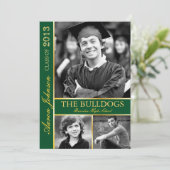 Einladung von Hunter Green und Gold Foto E (Stehend Vorderseite)