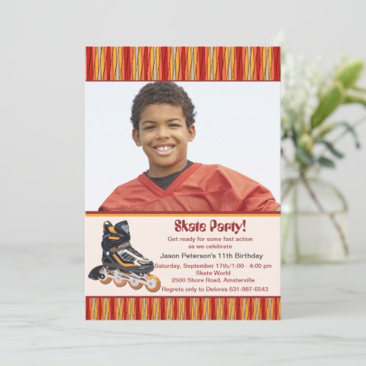 Einladung von Inline-Skate-Foto (Stehend Vorderseite)