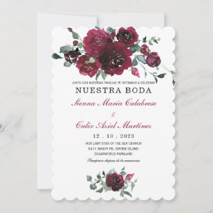 Einladung von Invitación boda marsala en español