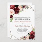 Einladung von Invitación boda marsala en español (Vorne/Hinten)