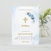 Einladung von Invitación de bautismo para niño (Stehend Vorderseite)