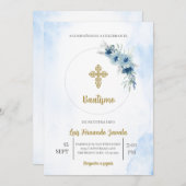 Einladung von Invitación de bautismo para niño (Vorne/Hinten)