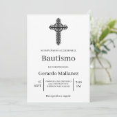 Einladung von Invitación minimalista para bautismo (Stehend Vorderseite)