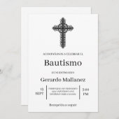 Einladung von Invitación minimalista para bautismo (Vorne/Hinten)