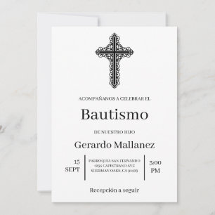 Einladung von Invitación minimalista para bautismo