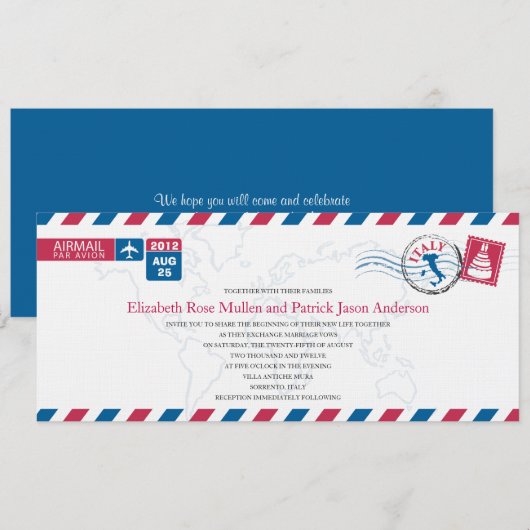 Einladung von ITALY Airmail (Vorne/Hinten)