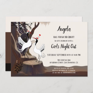 Einladung von japanischen Kranen-Junggeselinnen-Ab