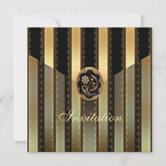 Einladung von Jeden Anlässen Black Gold Stripe