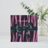 Einladung von Jeden Anlässen Black Pink Bow (Stehend Vorderseite)