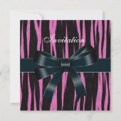 Einladung von Jeden Anlässen Black Pink Bow (Vorderseite)