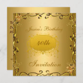 Einladung von Jeden Anlässen zum Geburtstag Gold (Vorne/Hinten)