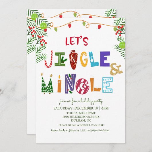Einladung von Jingle and Mingle (Vorne/Hinten)