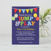 Einladung von Jump and Play Balloons (Navy Blue) (Stehend Vorderseite)