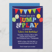 Einladung von Jump and Play Balloons (Navy Blue) (Vorne/Hinten)