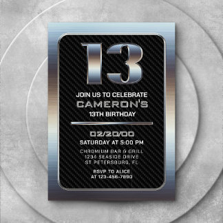 Einladung von Junge zum 13. Geburtstag
