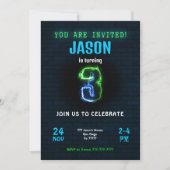 Einladung von Junge zum Geburtstag (Vorderseite)