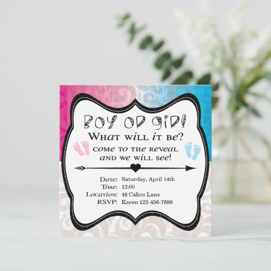 Einladung von Jungen oder Mädchen (Stehend Vorderseite)