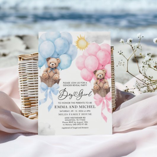 Einladung von Jungen oder Mädchen, Gender Reveal B