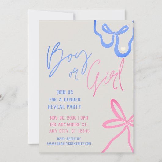 Einladung von Jungen oder Mädchen | Neutrale Gesch (Vorderseite)