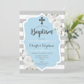 Einladung von Jungen - Rosa Blau Weiß (Stehend Vorderseite)