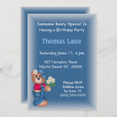 Einladung von Jungen zum Geburtstag (Vorne/Hinten)